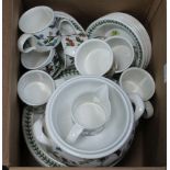 A BOX CONTAINING A GOOD SELECTION OF PORTMEIRION POTTERY TABLEWARES from the Botanic Garden series