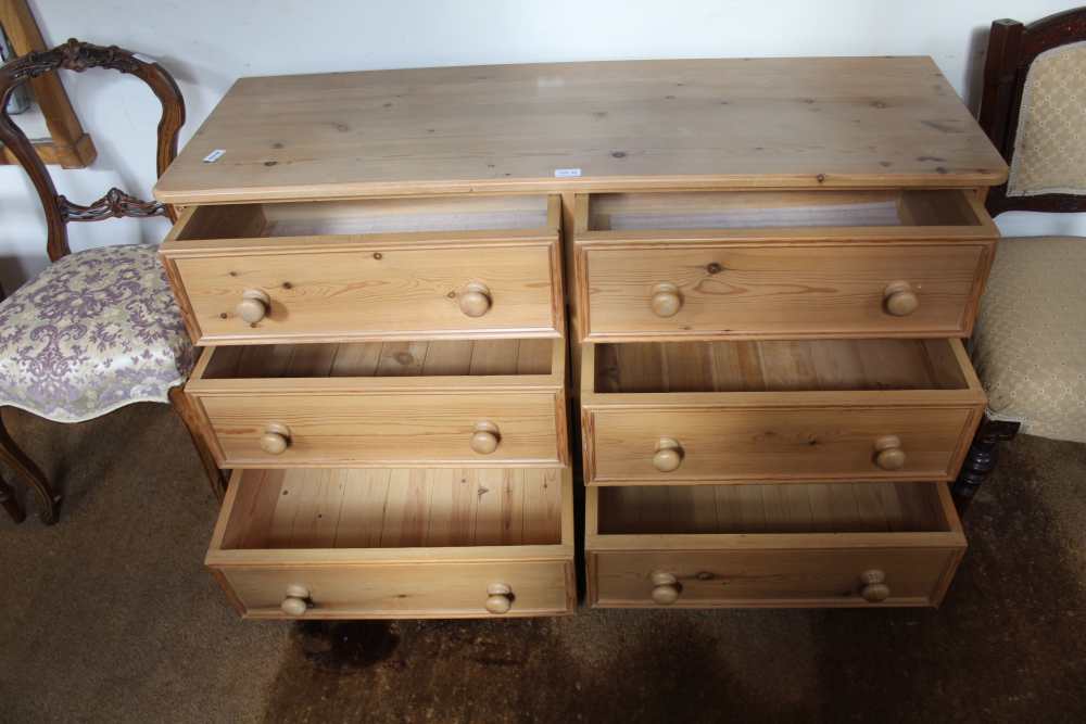 A MODERN PINE DOUBLE WIDTH CHEST OF SIX DRAWERS - Image 2 of 2