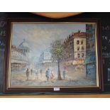 AN IMPASTO PARISIAN STREET SCENE bearing the name Burnett