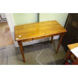 A MODERN PINE SIDE TABLE, fitted two inline drawers