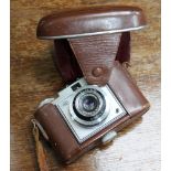 A LEATHER CASED ZEISS IKON BRANDED CONTINA PRONTOR-SVS