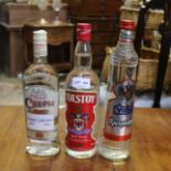 1 bottle Rachmaninoff Vodka, 1 bottle Tolstoy Vodka & 1 x 50cl Syabry Chistaya Vodka (3)