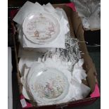 A BOX CONTAINING A GOOD SELECTION OF COLLECTOR'S PORCELAIN PLATES, some with certificates, to