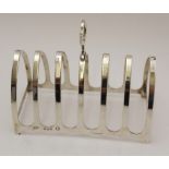 ADIE BROTHERS LTD. A SILVER TOAST RACK, Birmingham 1977, (The Queen's Jubilee Marks) 11cm long,