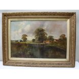 H. COOPER 'The River Lea near Waltham', oil painting on canvas, 50cm x 75cm, signed and dated