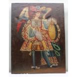 PERUVIAN CUSCO SCHOOL Believed to depict the Archangel Sandalphon, 20th century oil painting on