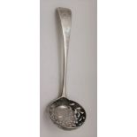 WILLIAM CHAWNER A George IV Old English pattern sifting spoon, London 1829, Martlet Crest, 43g
