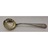 GEORGE SMITH An 18th century silver ladle, shell bowl & bead edge, London 1783, 53g