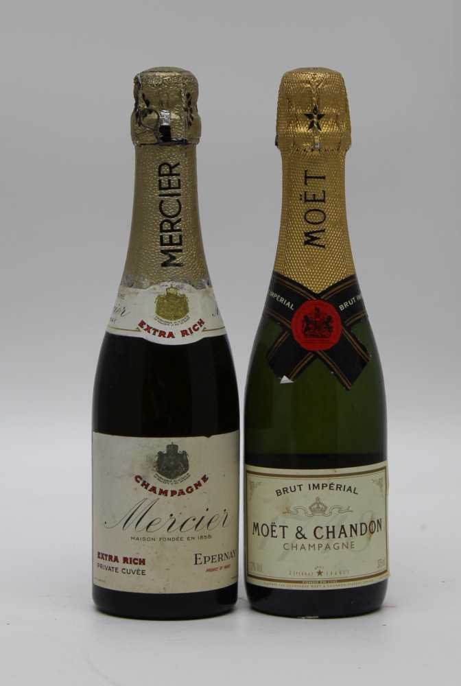 NV Moet & Chandon Champagne, 1 half bottle NV Mercier Extra Rich Champagne, 1 half bottle (2)