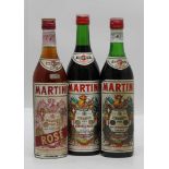 Martini Rose, 1 bottle Martini Rosso Vermouth - Not Less Than 30° proof, 1 litre bottle Martini