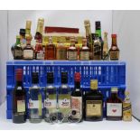 A Quantity of mixed miniatures of Whisky, Moet, Cava, Wine, Cherry Brandy