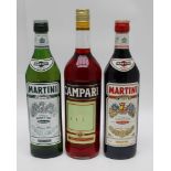 Campari, 1 litre bottle Martini Rosso, 1 bottle Martine Extra Dry, 1 bottle (3)