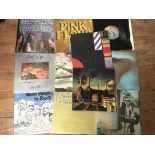 Six Pink Floyd LP records including Masters of Rock Vol. 1, Ummagumma, Meddle, Wish you were here,