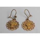 A pair of yellow gold Nefertiti earrings, marked 750, approx. weight 3.7gms. Important: Online