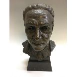 A bronze bust sculpture of Dr Solomon Ward OBE (1899-1984), Birmingham General Practitioner, gold