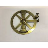 An Elliott Bros London 360-degree folding arm brass protractor, diameter 16cm. Important: Online