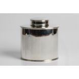 A George III silver tea caddy with marks for London 1788 and Hester Bateman, 11cm x 10cm x 7cm,