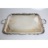 Silver two handled tray, with marks for Sheffield 1960 and William Hutton & Sons Ltd 'Lowe,