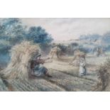 BIRKET FOSTER. Framed, signed to base right, watercolour on paper, mother and child playing in