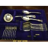 A silver part canteen of flatware, with various marks including for Sheffield 1898 1900, 1980,