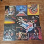 Ten Judas Priest LP records including Killing Machine (x2), Stained Glass, Ram it Down, British