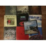 Ten Rush LP records including Signals, Moving Pictures, Permanent Moves, Hold Your Fire, Grace Under