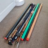 A selection of various fly fishing rods and two leader reels. IMPORTANT: Online viewing and