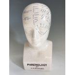 Phrenology bust marked ‘Phrenology by L. N. Fowler. Important: Online viewing and bidding only. No