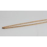 A yellow gold link chain, marked 750, approx. length 48cms, approx. weight 8.7gms. Important: Online