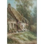 WALTER HENRY SWEET, Framed, signed to base right, watercolour on paper, rural cottage scene with
