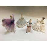 Four Royal Doulton figures, Isadora, Melody, First Love and My Love. IMPORTANT: Online viewing and