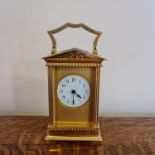 A French brass finished carriage clock. Important: Online viewing and bidding only. No in person