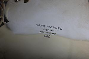 A silver card tray with pierced floral decoration, with marks for Sheffield 1955 and Viner's Ltd ( - Image 3 of 5