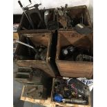 A quantity of vintage motorcycle parts to include a BSA engine (BSA engine cover removed