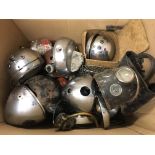 A quantity of vintage motorcycle headlights. IMPORTANT: Online viewing and bidding only.