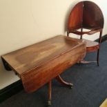 A mahogany 19th century single drawer hall table and fold down top wash stand. IMPORTANT: Online