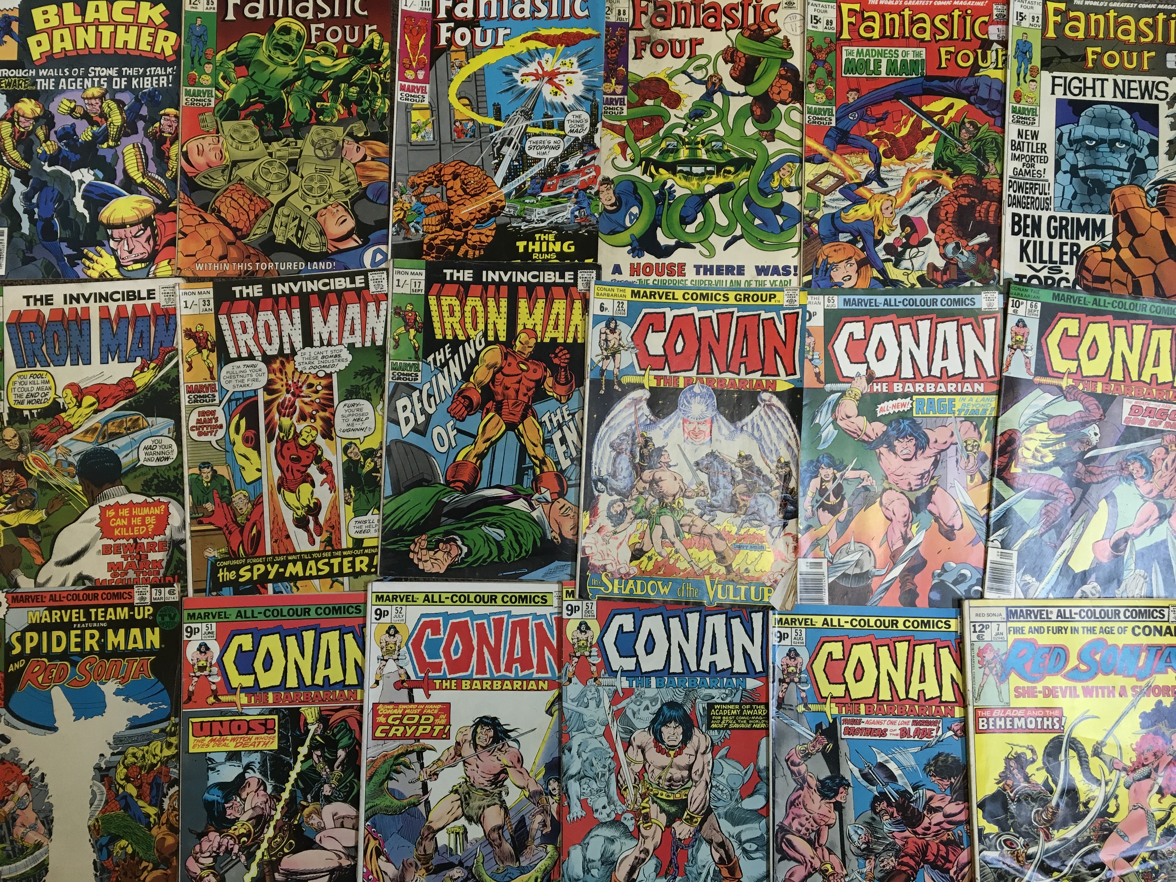 Approx. 130 various US and UK Marvel Comics including Fantastic Four, Iron Man, Conan, Red Sonja,