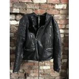 A vintage leather motorbike style jacket, size 40. IMPORTANT: Online viewing and bidding only. No in