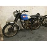 A BSA Barracuda 1967 250cc motorcycle with blue and white petrol tank, reg NOP134F. IMPORTANT: