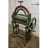 A green and red painted Thomas Blanchard Walsall 68254 mangle. IMPORTANT: Online viewing and bidding