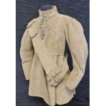 Replica English Civil War Period Harquebusier's thick suede coat with sword belt. IMPORTANT: