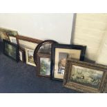 Selection of ten various framed pictures to include paintings and prints. IMPORTANT: Online
