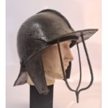 English Civil War period c.1644 Harquebusier's lobster pot helmet with triple bar face guard,