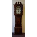 A Blurton Stourbridge oak and mahogany long cased moon phase clock, approx. height 220cm. IMPORTANT: