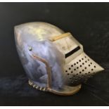 Houndskull (pigface) 1380 style helmet made by Derek Harper 1970. IMPORTANT: Online viewing and