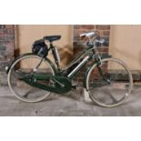 A Raleigh green painted ladies The All Steel Bicycle. IMPORTANT: Online viewing and bidding only.