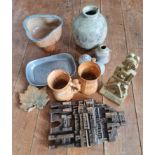 A selection of mixed items to include studio pottery vases and pots, coronation mugs, Columbia USA