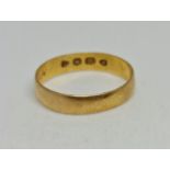 A hallmarked 22ct yellow gold plain wedding band, ring size L½, weight approx. 2g. IMPORTANT: Online