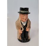 A Royal Doulton Winston Churchill Toby jug, height 23cm. IMPORTANT: Online viewing and bidding only.