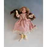 A composite body porcelain head Walkure doll marked ‘250’ ‘2 ¾’ to back of head. IMPORTANT: Online